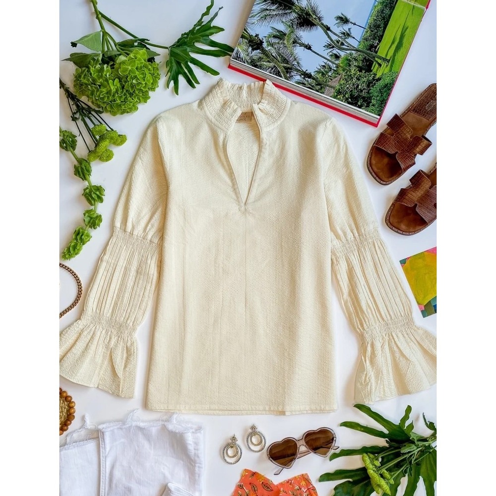 Rungolee Artiste Blouse White Cotton Sz Small Nwot